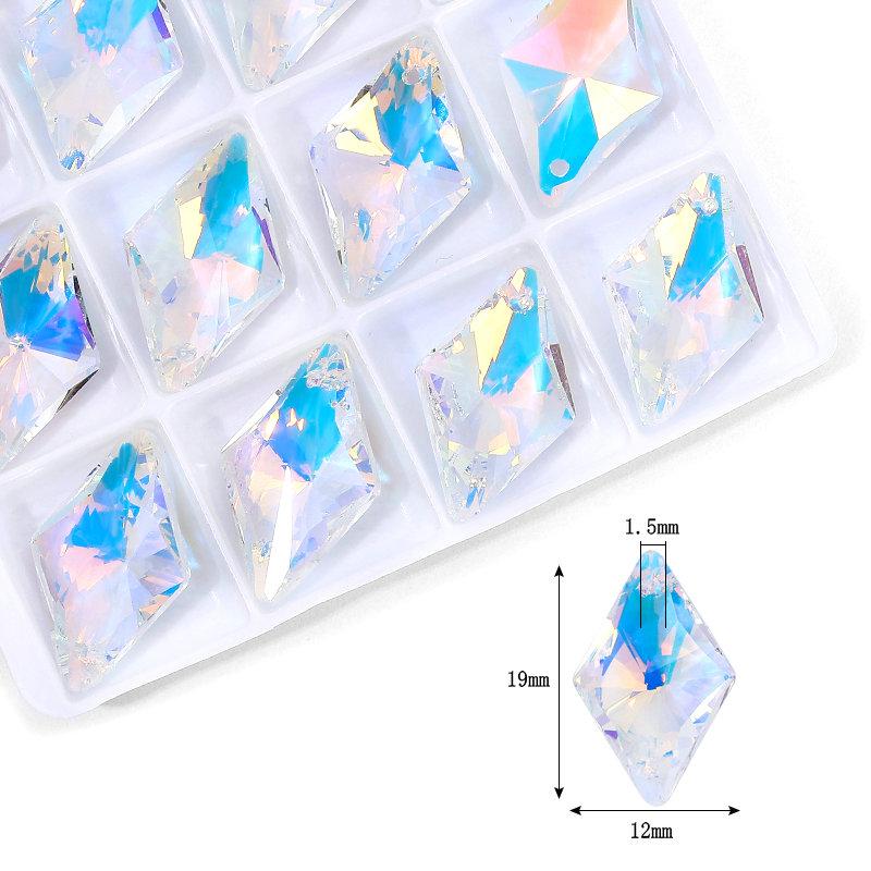 Perles Cristaux AB Pendentifs Charms Multi-formes Verre Perles Bijoux Pierres Précieuses pour Fournitures de Fabrication de Bijoux Boucles d'oreilles DIY