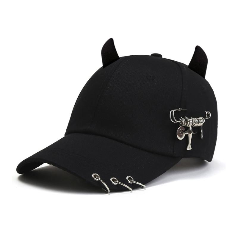 Eye Catching Sun Hat with Devil Horn Adjust Head Size Baseball Hat Girl Woman Outdoor Cycling Climbing Travel Hat