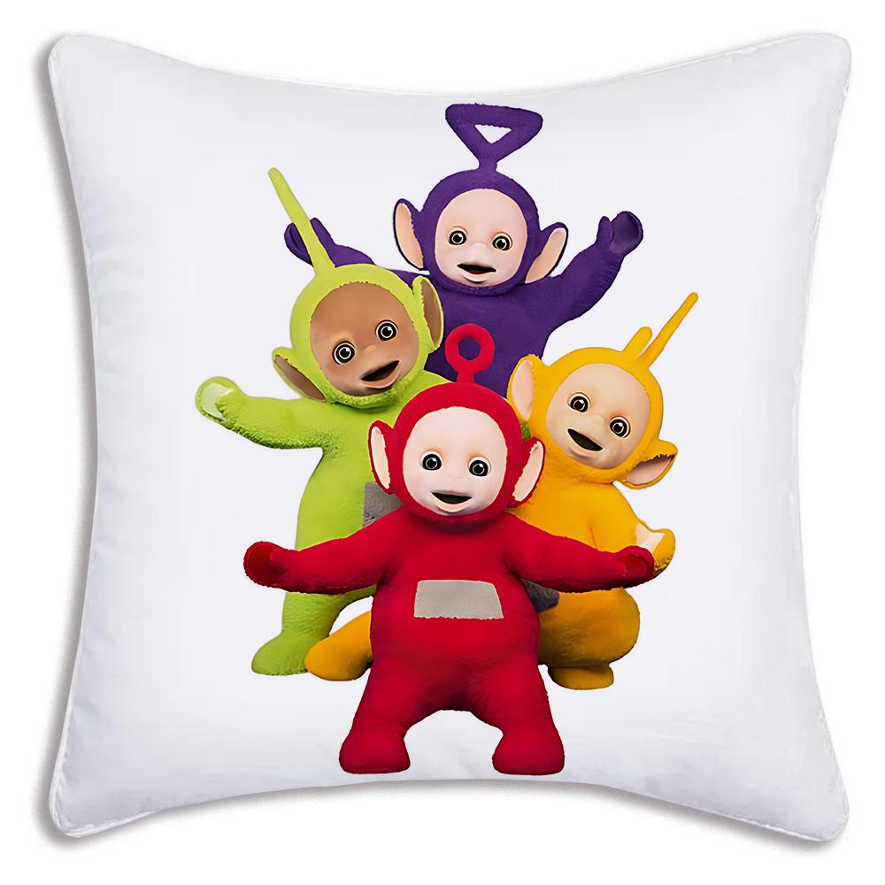 Cute Cartoon For Teletubbiess Pillow Covers Cartoon Sofa Decorative Home Double-sided Printing Short Plush Cute Cushion Cover