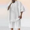 MGHR Men's Fashion Casual Summer Spring O-Neck Short Sleeve  Pants Suits