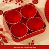 Wedding & Engagement Fruit and Candy Plate - Elegant Red Ornament for Living Room