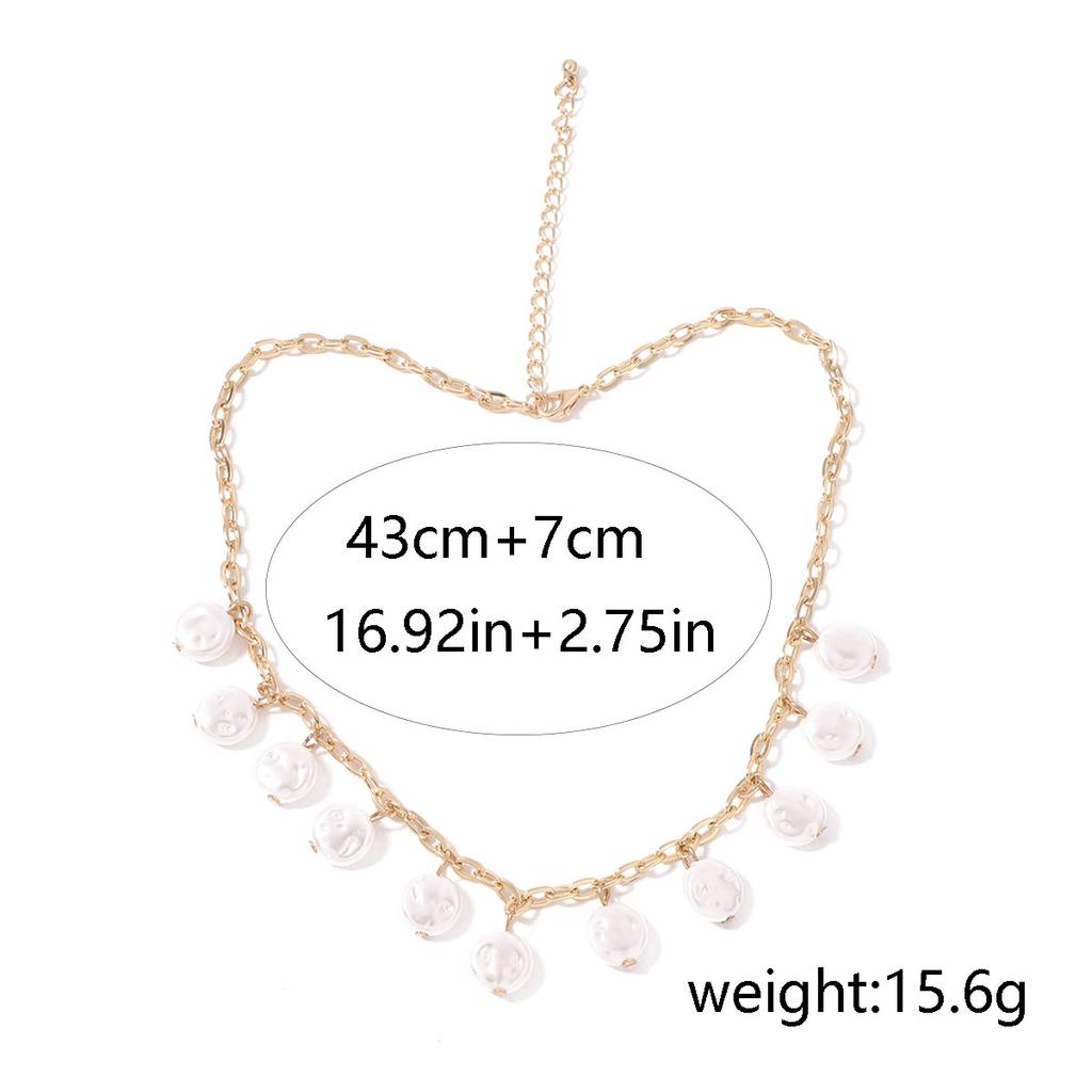 Bohemian simple special-shaped imitation pearl light luxury temperament high-end design necklace, niche versatile model