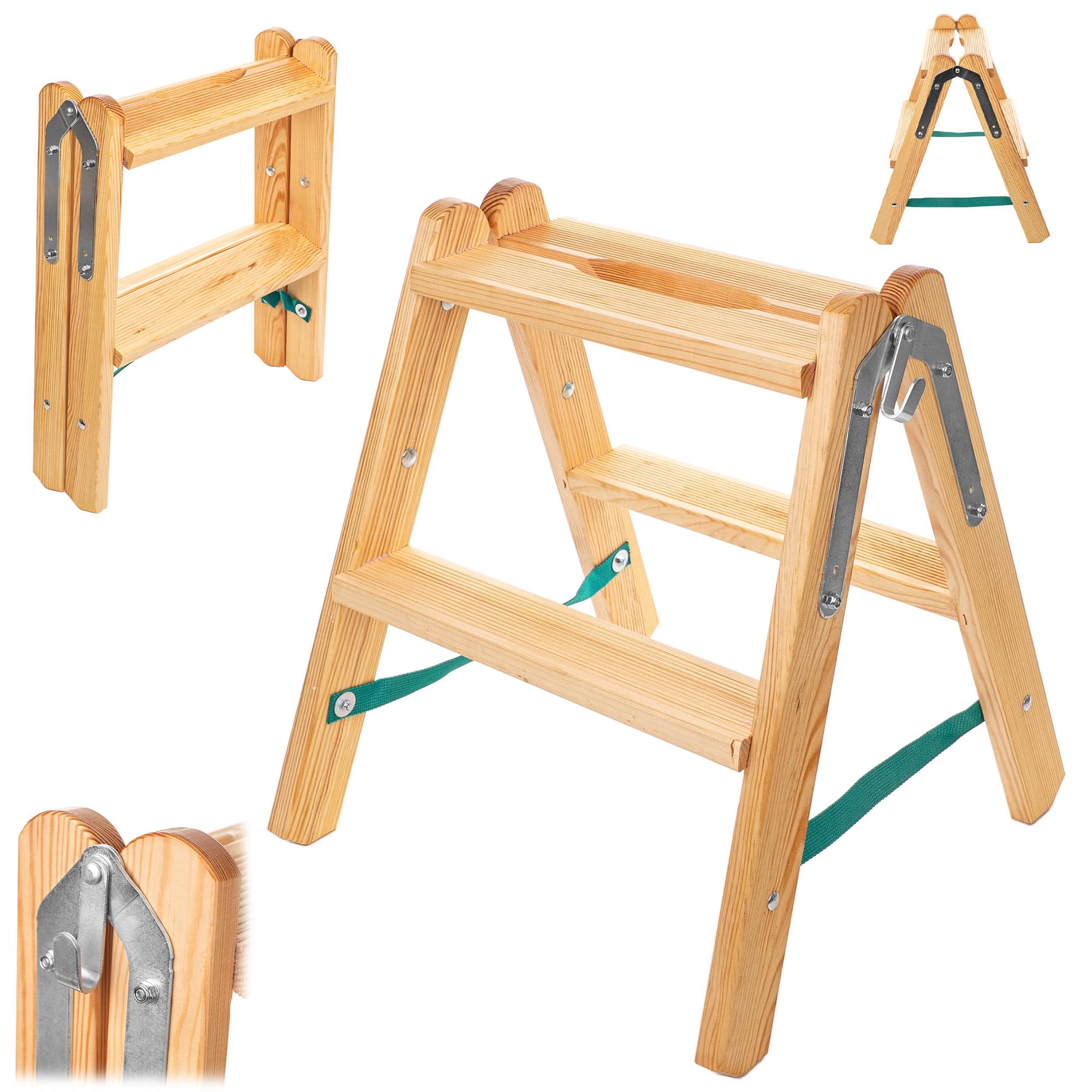 KADAX Wooden Ladder Stepladder Wide Steps Painting
