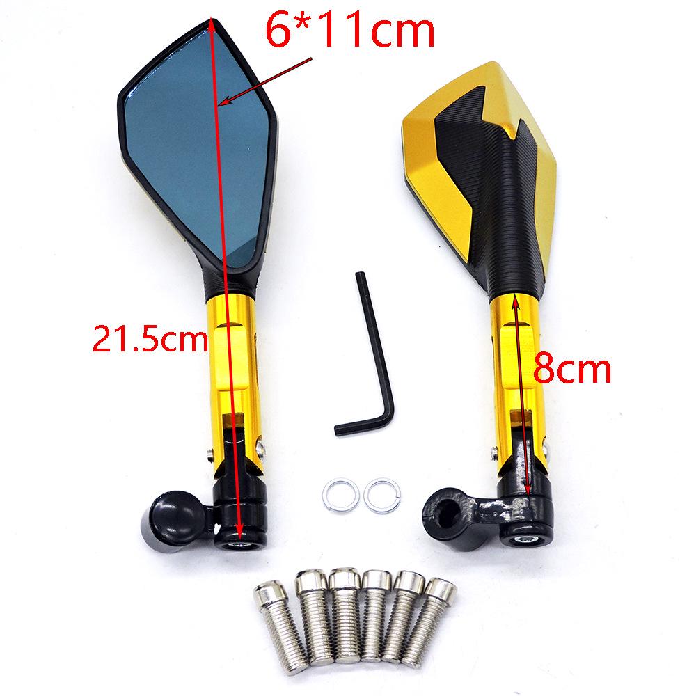 Motorcycle Rearview Pentagon CNC Mirror - Reversing Auxiliary Reflectors for Electric Cars and Bikes