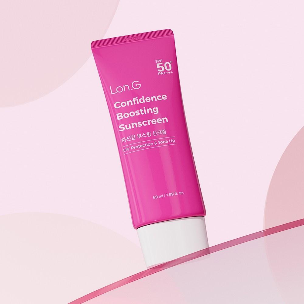 Lon.G  Pink Tone Up Sun Cream 50ml Tone Up Confidence UV Protection Triple Functional Mixed Tea, 50ml, 1 Piece