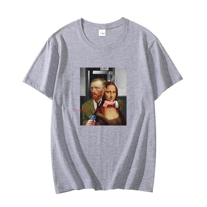 Lustige Mona Lisa Parodie Grafik T-Shirts Baumwoll-T-Shirt Für Unisex Kurzarm-T-Shirts Sommer Oversized T-Shirt Unisex Kleidung