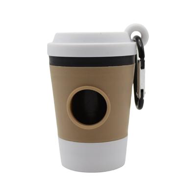 Kompakter, auslaufsicherer Hundekotbeutelhalter im Kaffeebecher-Stil, Kotbeutelspenderbox für einfache Haustierreinigung auf Reisen