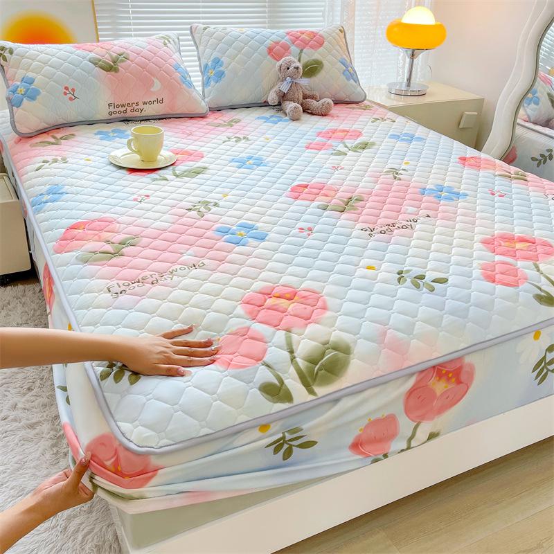 Class A Antibacterial Padded Mattress Three-piece Set, Thickened Washed Cotton Mattress Cover Mattress Plus Cotton Simmons Non-slip Protective Cover