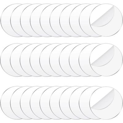 30 PCS Disques ronds acryliques transparents de 3 pouces avec trous, sous-verre rond transparent en acrylique, fournitures pour projets d'art DIY, décorations faites à la main