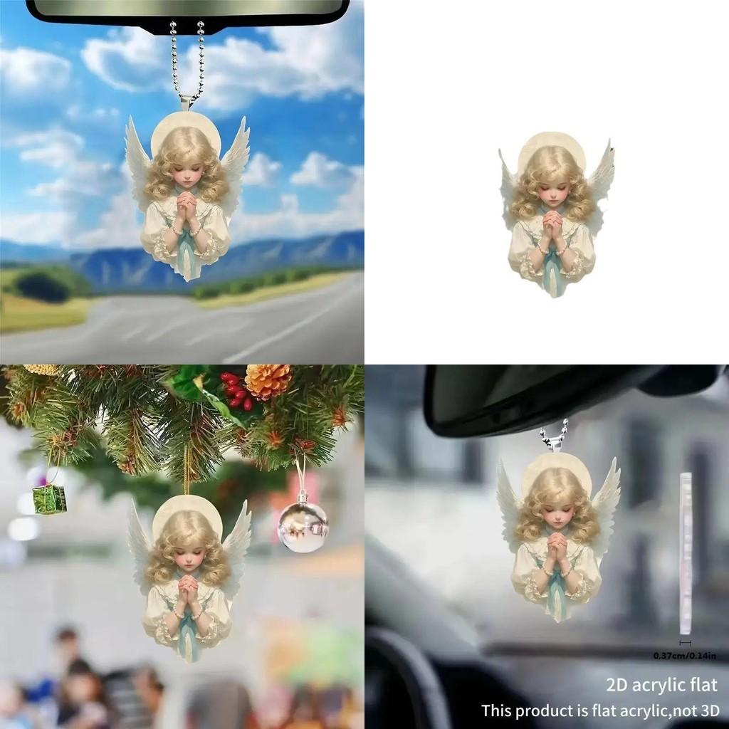 Acrylic Angel Car Interior Decor Pendant For Stylish Vehicle Accessories