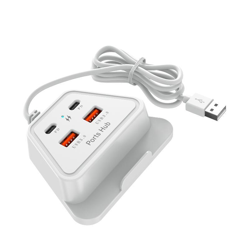 4 Port 12W Fast Charging Desktop Charging Station 2Usb 2Type C Portable Travel Home Phone Charging Socket