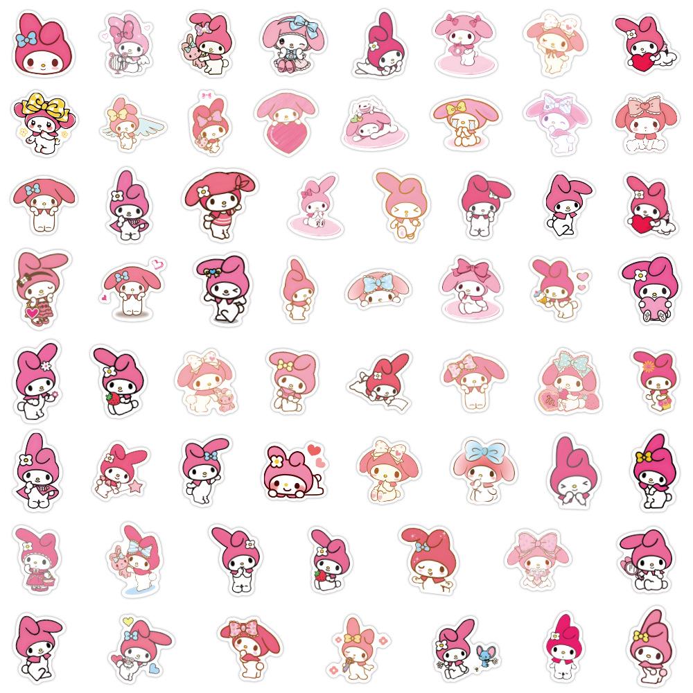 

60 Cartoon Sanrio My Melody Stickers for Journal, Stationery, Water Bottle, Computer - Waterproof.