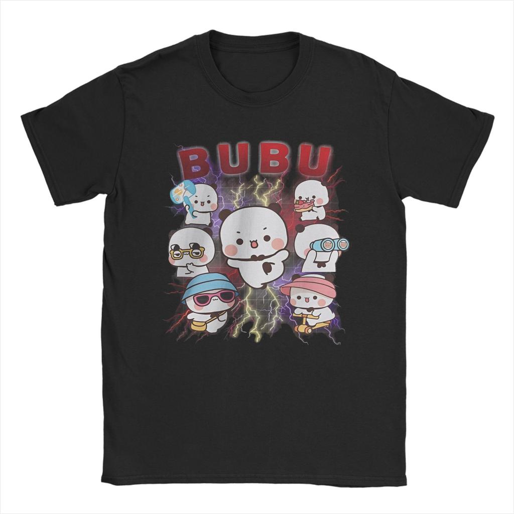 Hipster Merry Christmas & Happy New Year with Bubu & Dudu T-Shirt Men Round Neck T Shirts  Short Sleeve Tees Gift Idea Clothing