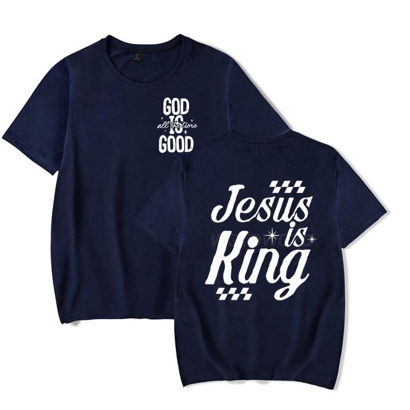 Gift for Christian Tshirt Unisex Women Jesus Is King Graphic Tee Crew Neck Fashion Summer Tops Jesus Religious Faith Based TShirt