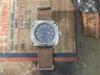 M.R.M.W. Military Watch, California Dial Watch, Smoky Blue, with Brown Crazy Horse Leather Strap