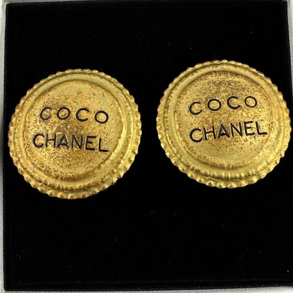 CHANEL Vintage large Circle Earring gold Women Used