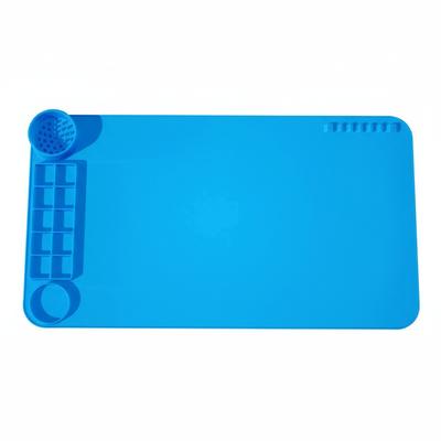 Silicone Painting and Craft Mat with Organizer, Blue