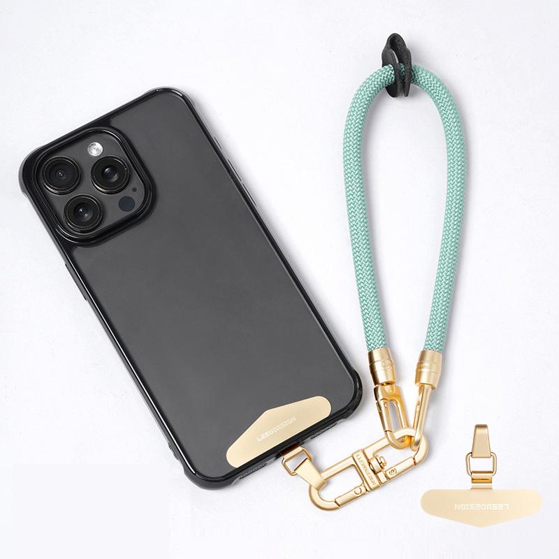 LEEU DESIGN 30cm Smartphone Strap Cell Phone Polyester Lanyard with Metal Tether Tab