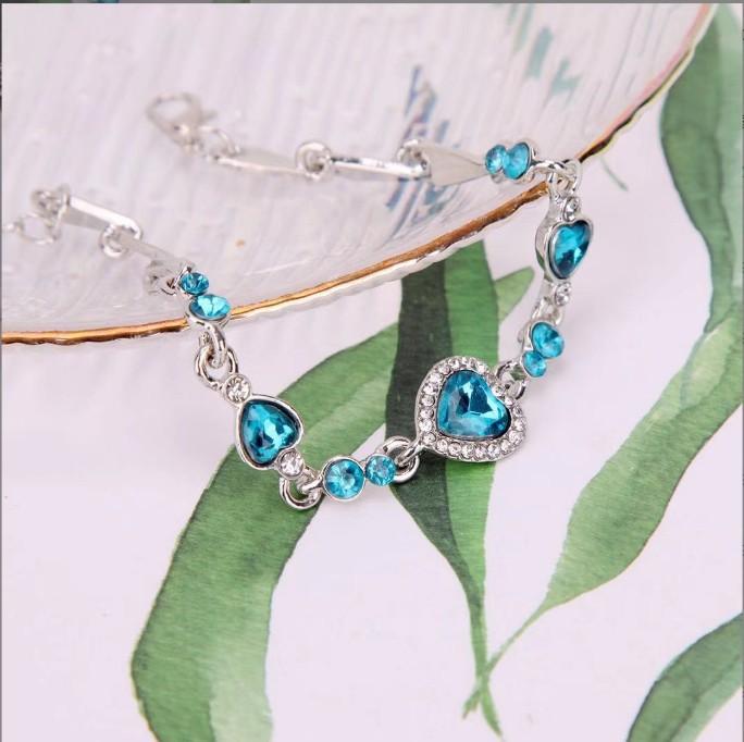 Ocean Heart Crystal Bracelet
