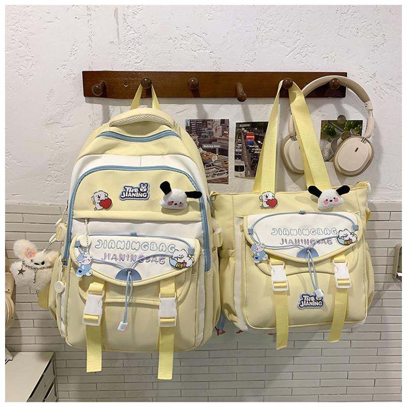The new schoolbag is high-value, fresh and sweet, macaron-colored make-up bag, junior high school students, light travel, and large-capacity backpack.