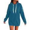 Women's Fashion Oversized Long-Sleeve Zipper Drawstring Solid Color Hooded Sweatshirt