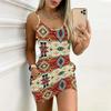 Robe d'été moulante sans manches avec poches, imprimé géométrique et à rayures rétro, sexy, coupe ajustée, élégante, pour la fête