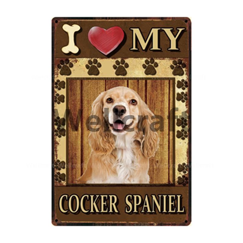 [ WellCraft ] I Love My Dog Border Collie Pug Labrador Metal Sign Tin Poster Home Decor Bar Wall Art Painting 20*30 CM Sizer  L6