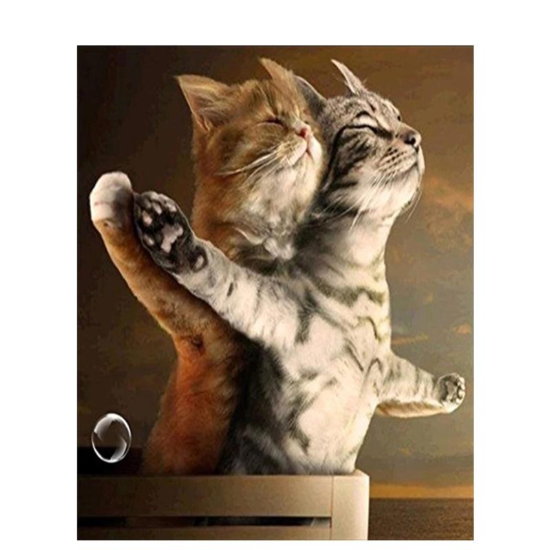 5D Diy Diamond Embroidery Animal Full Round Diamond Painting Cat Diamond Mosaic Cross Stitch Handmade Gift