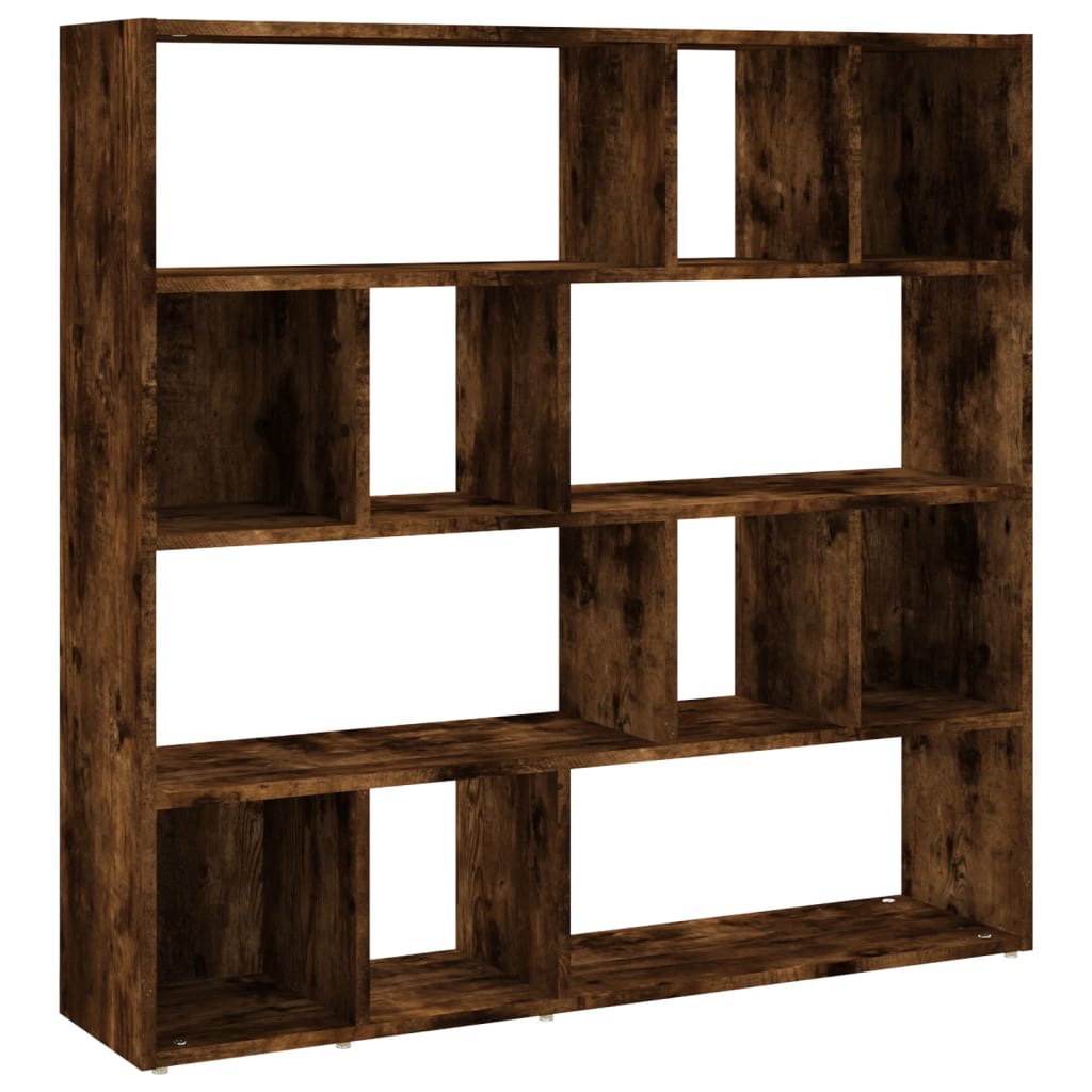 Bookshelf Room Divider Smoked Oak 105 x 24 x 102 cm