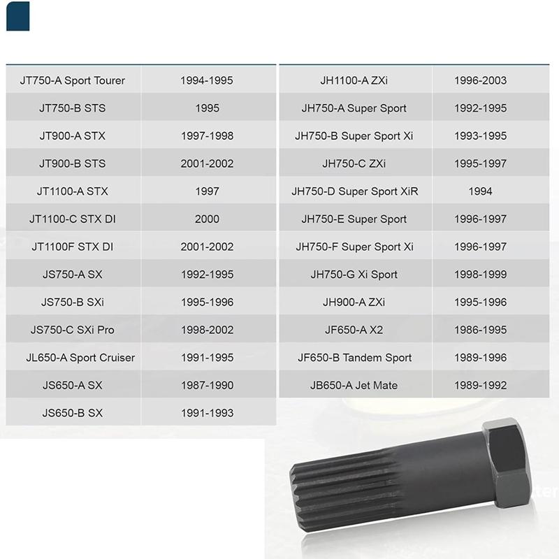 Impeller Tallation Removal Spline Wrench Tool WR001 For Kawasaki Seadoo GS GSX GTI GTS GTX HX RX SP JH750 JS650 JS750