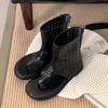 New Niche Hollow Toe Short Tube Roman Women's Cool Boots Pinch Sandals Women's Summer Flat