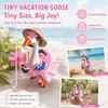 7 Inch Hawaiian Porch Goose Outfits with Straw Hat Sunglasses & Swim Ring Mini Desktop Goose Clothes Hawaiian Desk Goose Outfits