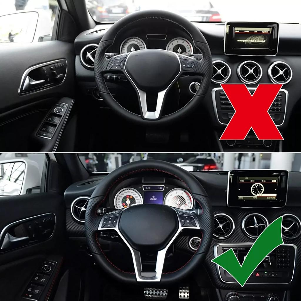 Garniture de couverture de panneau chromé de volant de voiture, pour Mercedes Benz AMG ABCE GLK GLA CLA CLS classe W176 W246 W204 W212 W156 W117