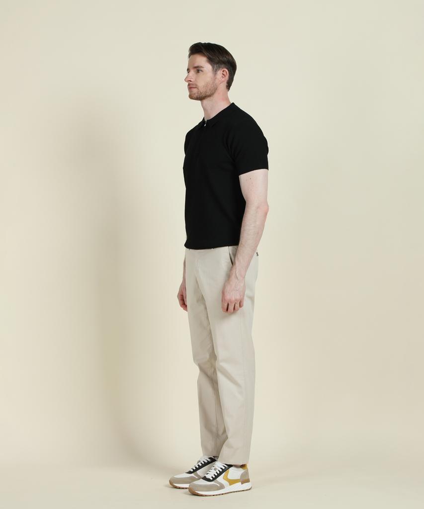 PANICALE Beige Micro Texture Slim Fit Chino Pants