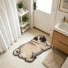 Lying Pug Dog Shaped Doormat 2D Flat Print Non Slip Waterproof Floor Mat For Bathroom Bedroom Animal Decor