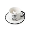 Juego de Taza y Platillo de Cerámica de Gato 3D