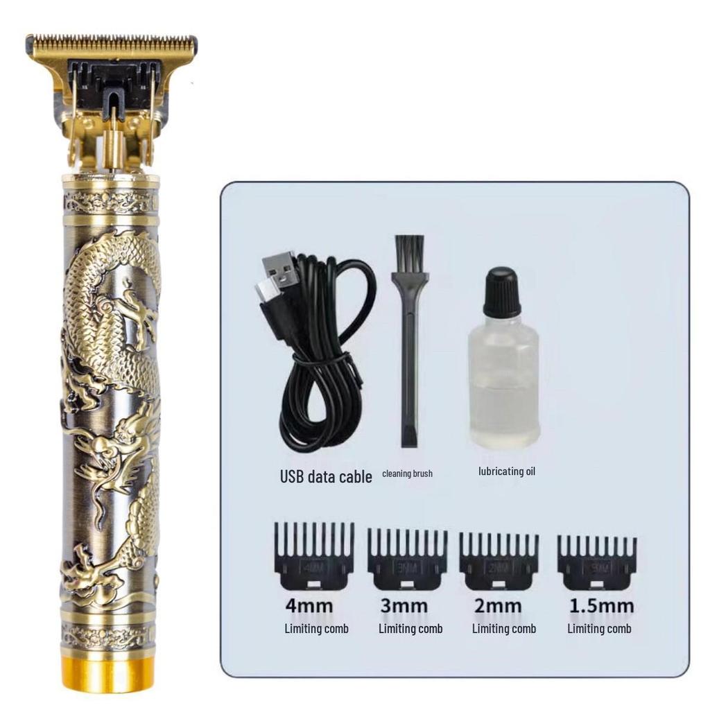 Professional Electric Hair Clipper for Barbers & Home: Precision Carving, Slicked Back Styles, Bald Head Trim.