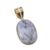 Natural Dendrite Opal 925 Solid Sterling Silver Gift TwoTone Pendant 1.50" y4R86