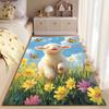 Happy Lamb with Butterflies Suitable As a Non-slip Mat for the Living Room or Bedroom Sofa