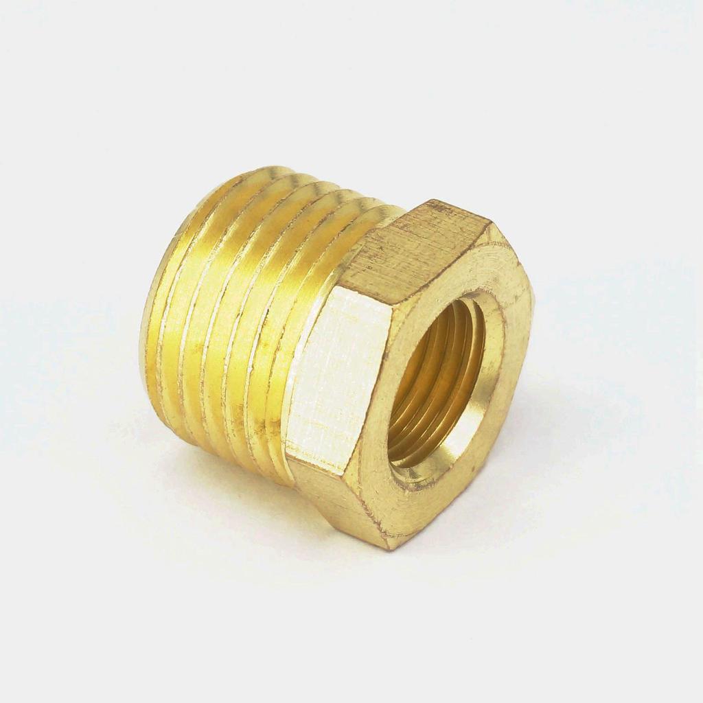1/4" 3/8" 1/2" 3/4" NPT BSPT Male x Female Brass Reducing Bushing Pipe Fittings Connectors Adapter Air Gas Fuel Water