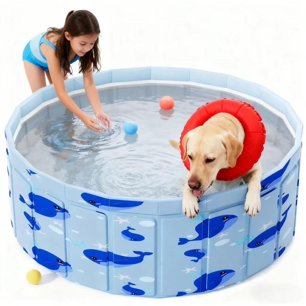 Faltbarer Haustier-Bade- und Spielpool für Hunde und Katzen – Kinder-Bällebad und Wasserspaß