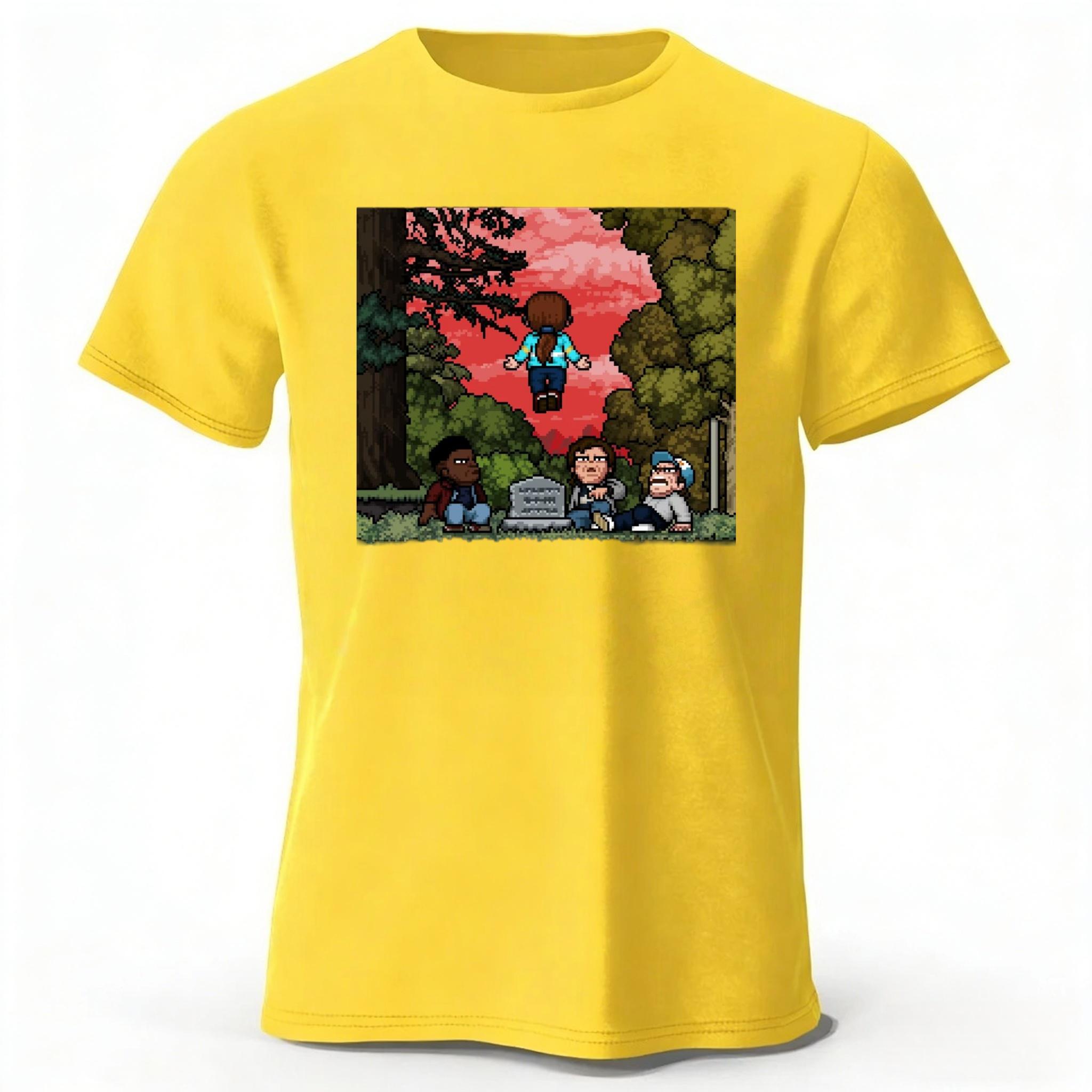 

Unknown Monster Cotton Short Sleeve Men s Comfortable Loose Large Running Fitness T-shirt American Magical Style Top XXXL жёлтый