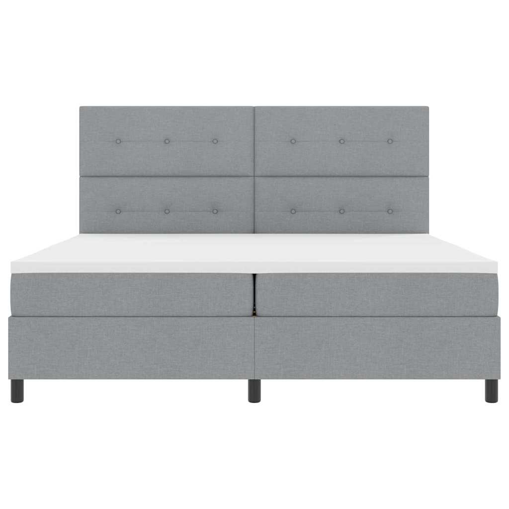 Upholstered Bed with Headboard Light Gray 200 x 200 cm Fabric