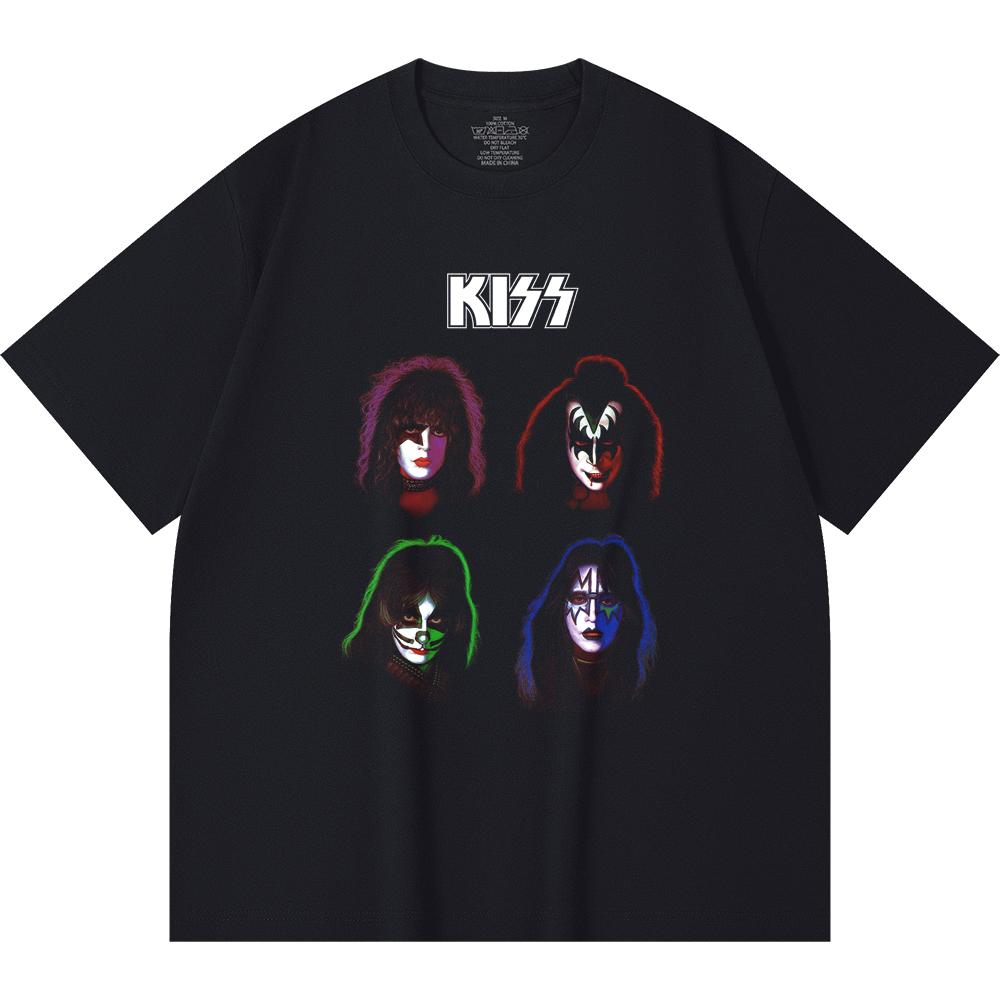 230 g/m² 100% Bavlna T-shirt Heavy Metal Rocková Kapela Tisk Populární Hudby Unisex Těžký Bavlněný T-shirt
