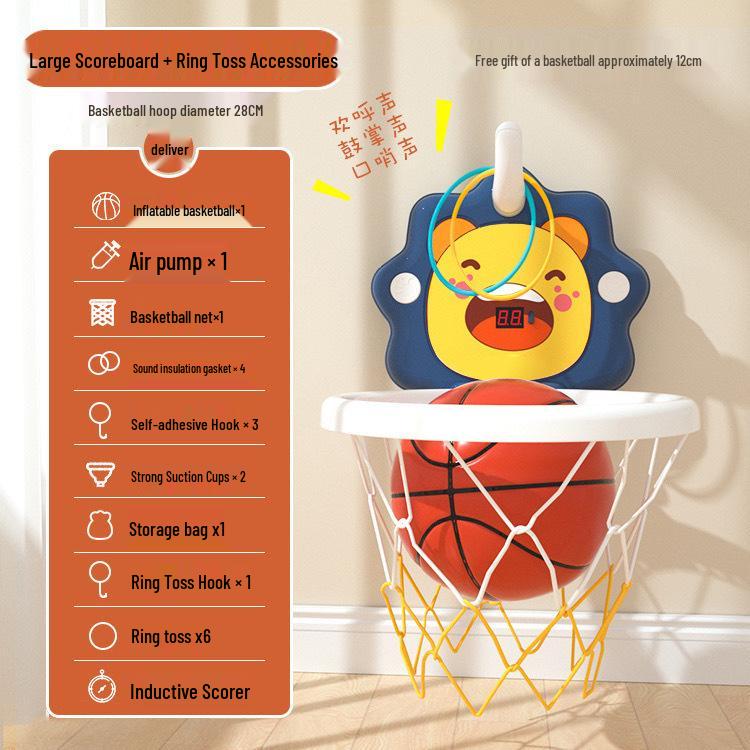 Toddler No-Drill Suction Cup Indoor Basketball Hoop - Silent Scoring Toy