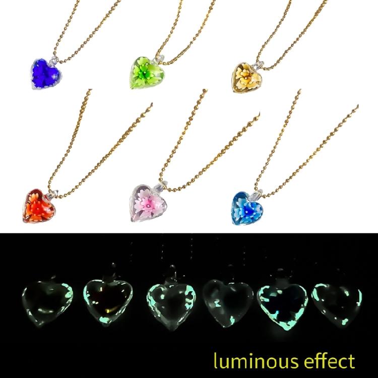 Heart Pendant Collarbone Chain Heart Choker Colored Glaze Material for Girl Teen