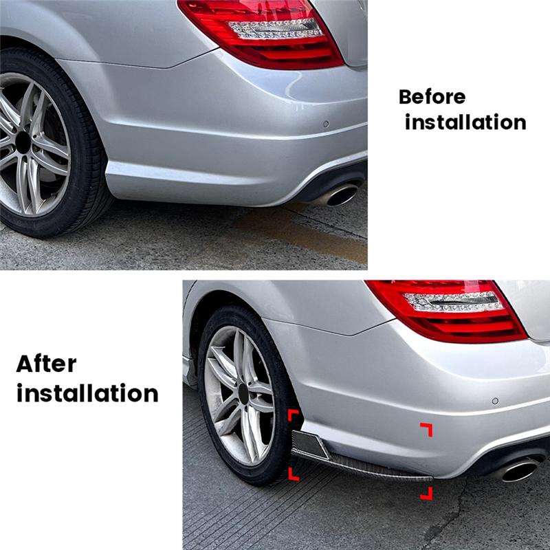 Car Rear Bumper Lip Diffuser Splitter Winglet Apron Spoiler For Mercedes Benz W204 AMG Line 2008-2014 Carbon Fiber