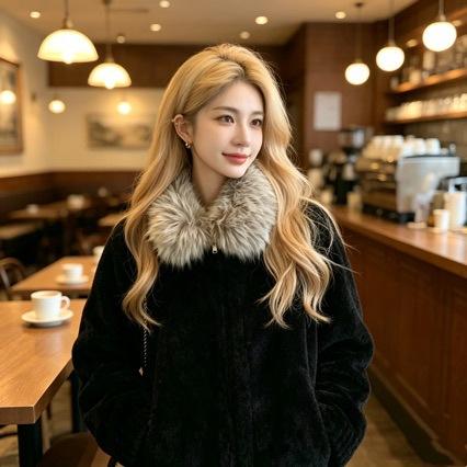 Xiaoxiangfeng small particle coat for women's autumn and winter new thickened black padded jacket for women