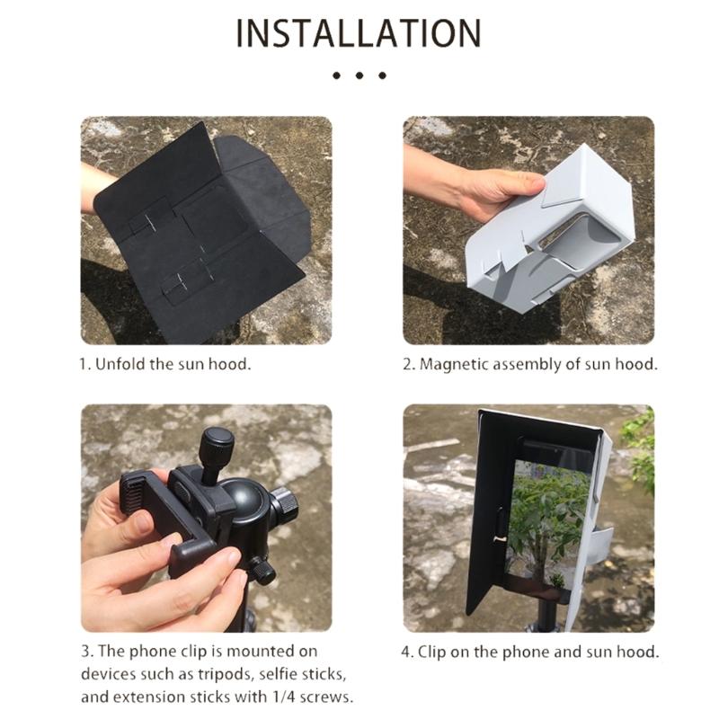 Parasole Parasole Magnetico Pieghevole Parasole per Cellulare Tettoia Blocca Sole per Telefoni Portatile Protezione Antiriflesso Accessori