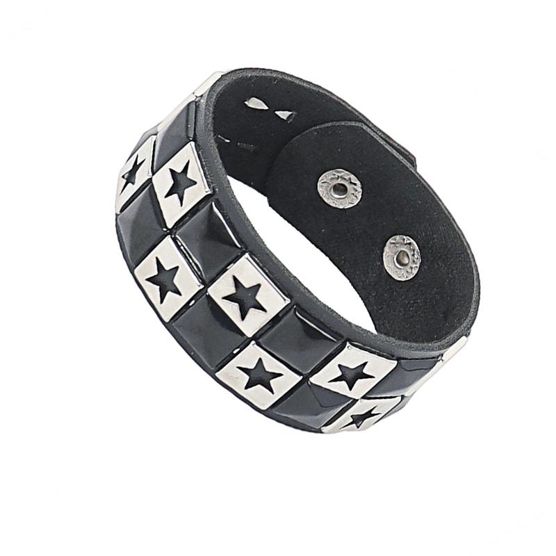 Nieuwe Punk Donkere PU Armband Voor Vrouwen Mannen Hip Hop Rock Ketting Meerlaagse Armband Trend Retro Gotische Sieraden Danser Accessoires